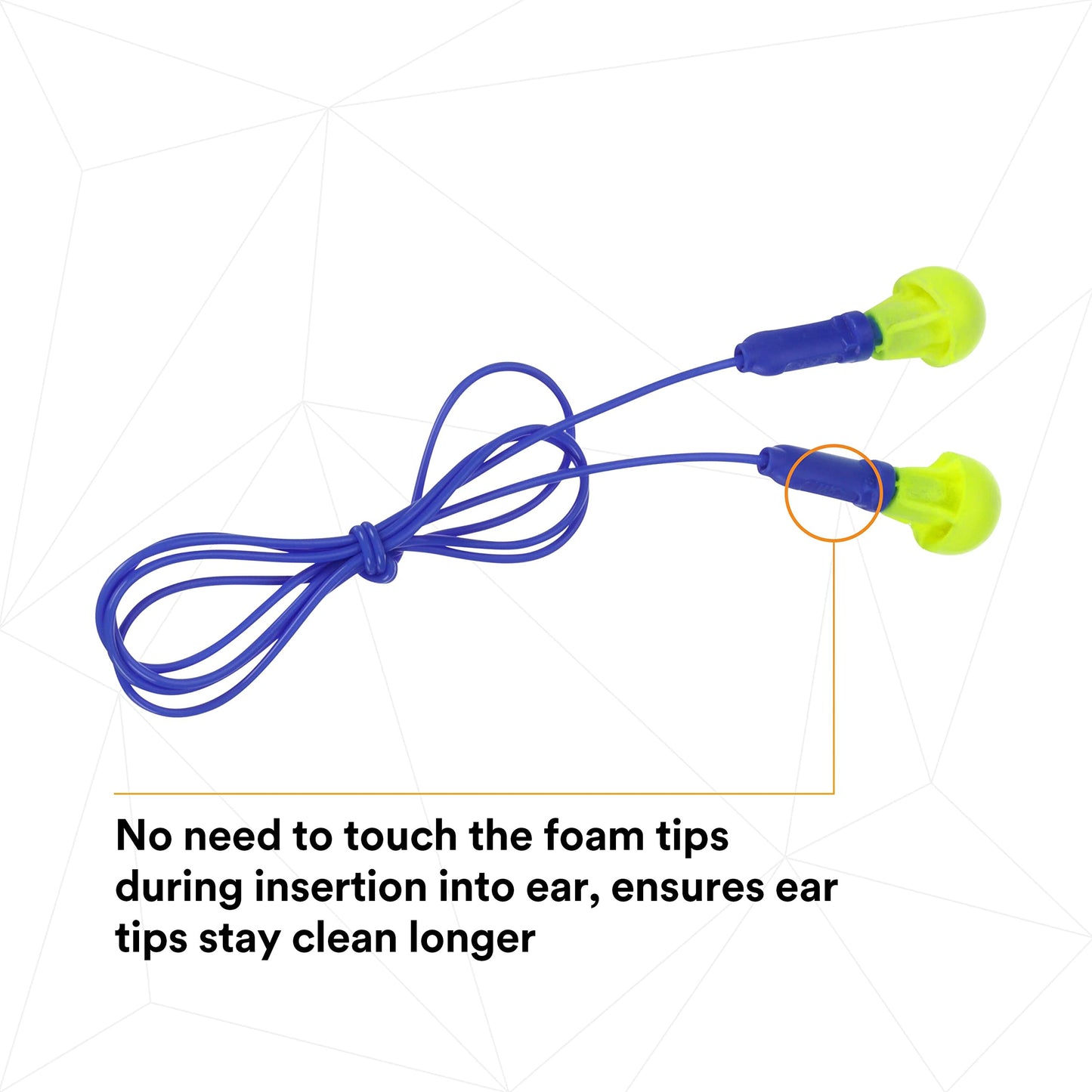3M E-A-R Push-Ins Earplugs 318-1001, Corded, Poly Bag 100-Pair