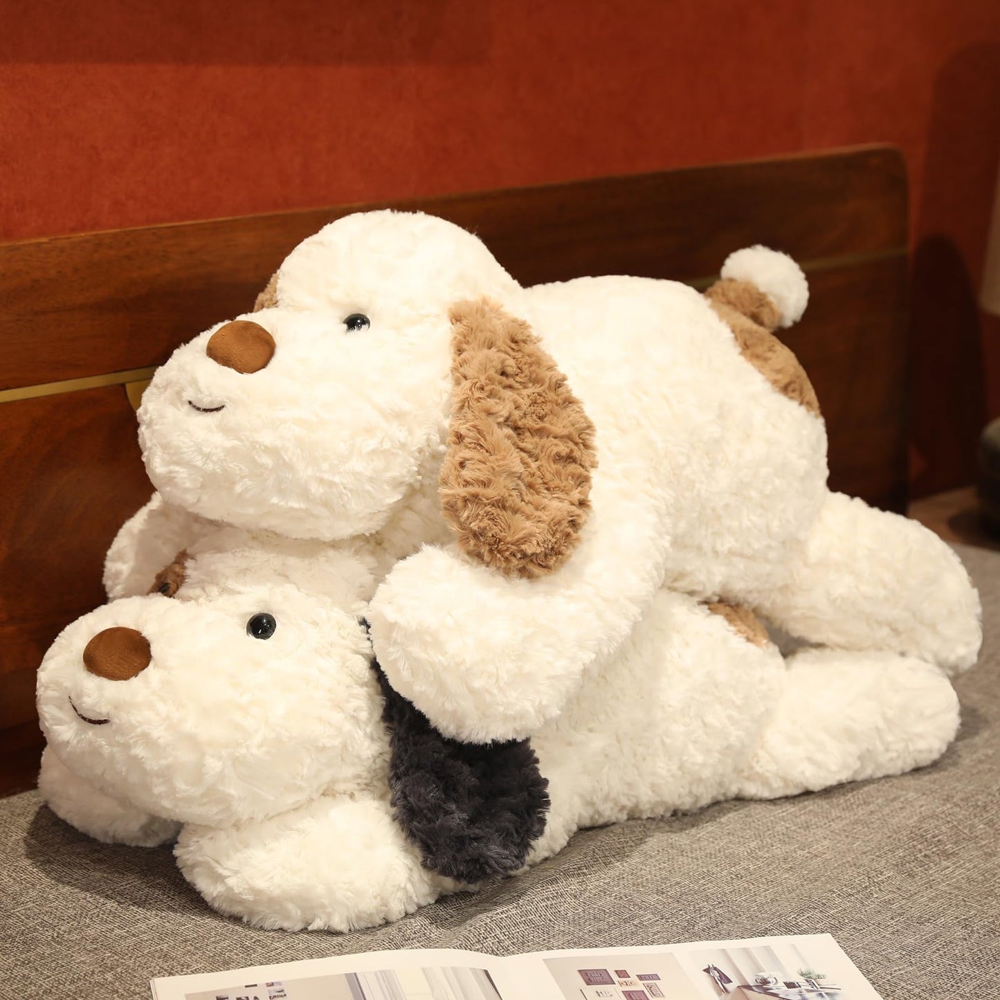 Dog Weighted Stuffed Animal, 5.7 lbs 25.5 inch Weighted Dog Plush Toy Large Dog Stuffed Animals Weighted Puppy Plush Animals Pillow Toy Gifts for Adults & Kids, Brown