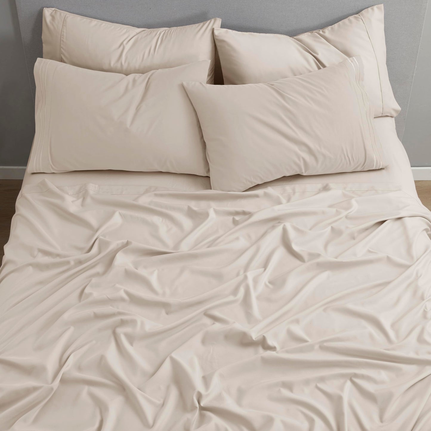 Clara Clark Flex Top King Sheets - Hotel Luxury 6 Piece Bed Sheets for Top Split King Bed - Soft Bedding Sheets & Pillowcases, Head Split King Size. Linen