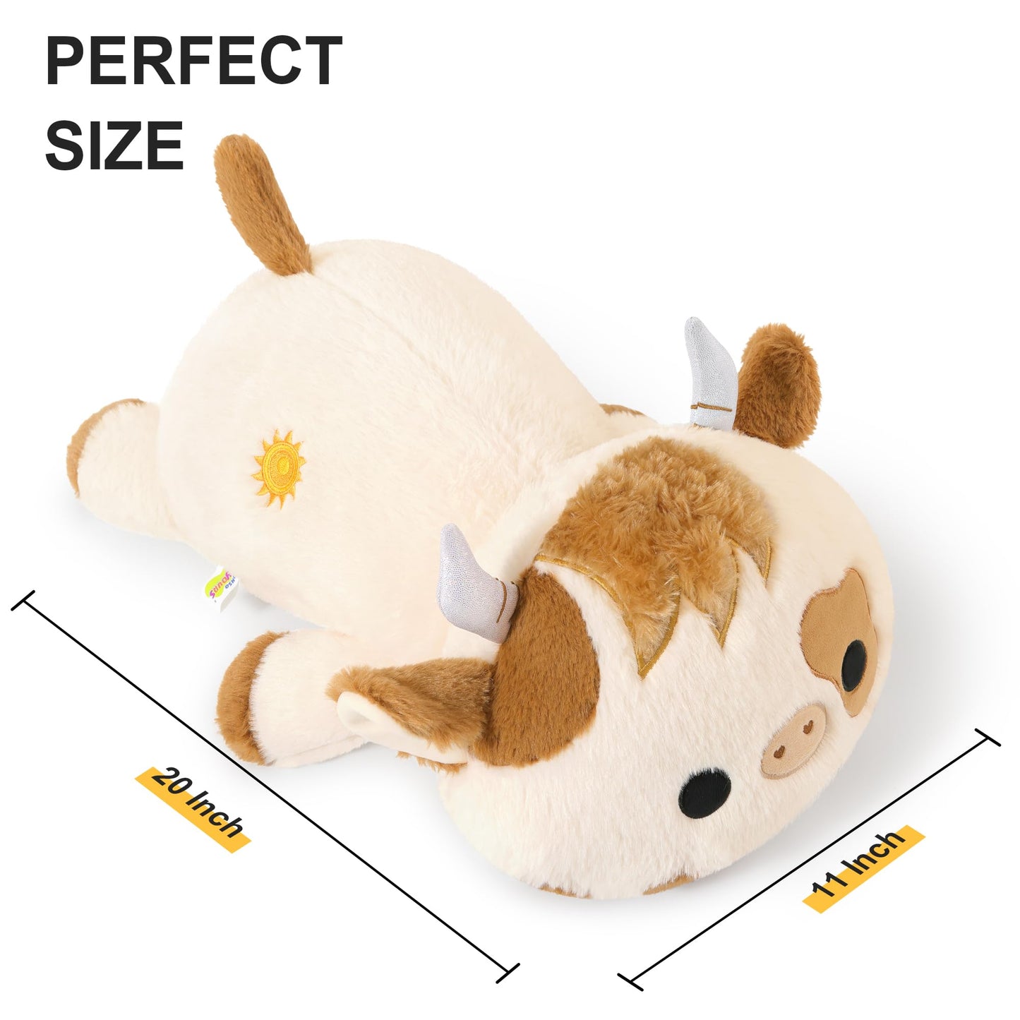 Onsoyours Original Weighted Stuffed Animals, 4.0 lbs Weighted Highland Cow Plush Toy, 20" Large Soft Weighted Scottish Cow Pillow Gifts for Kids & Adults