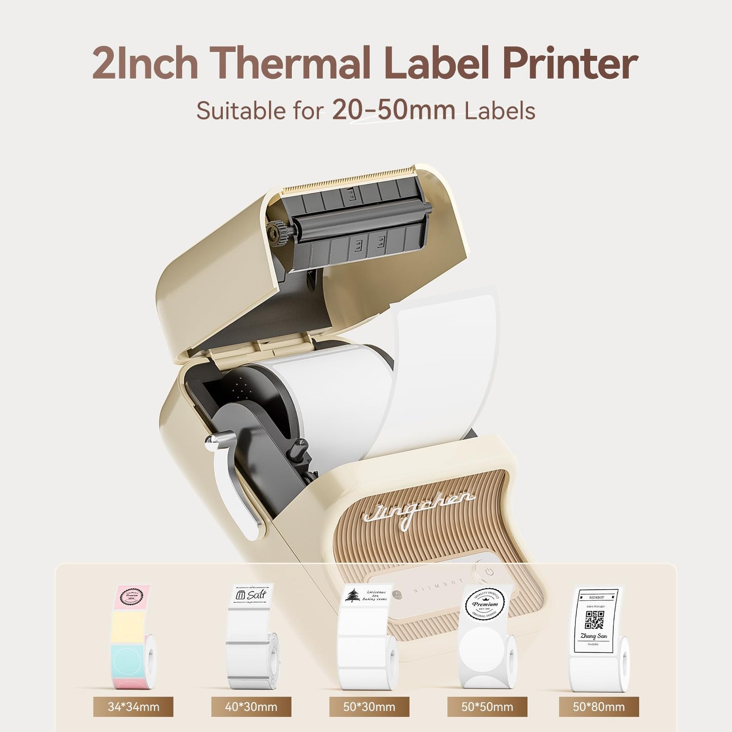 NIIMBOT B21 Label Maker Machine with Tape, 2 Inch Portable Sticker Printer Thermal Labeler for Gift Jar Candle Address Labels for Home Office Business Organization, Supports Mobile & PC, White
