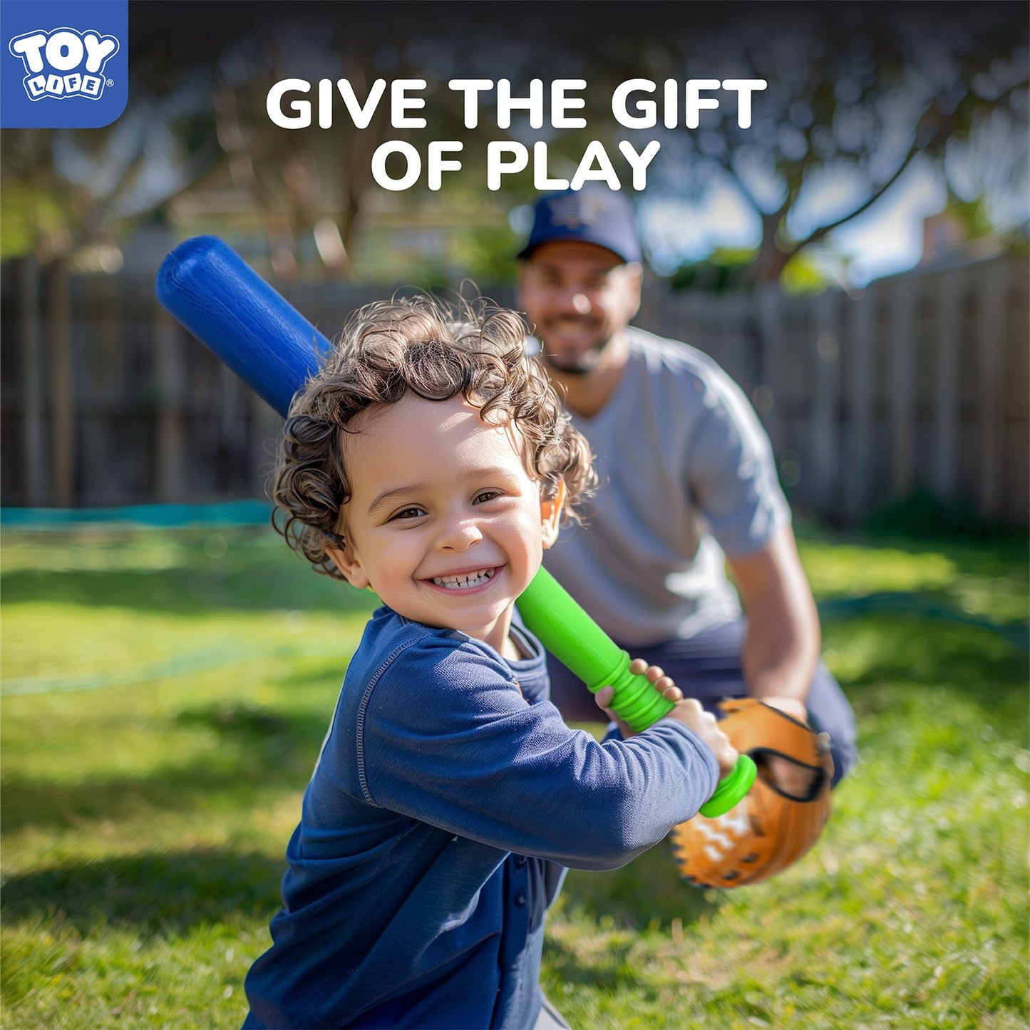TOY Life - Ball Game for Kids Ages 3-5 5-8, Baseball Tee and Bat Set with Gloves and 6 Balls, Ideal Gift for Outdoor Games and Training for