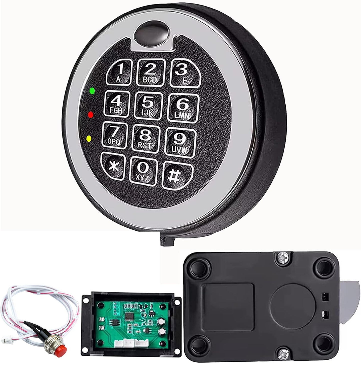 Fireproof Gun Safe Lock Replacement with Swing Bolt Lock, 5 User Code and 1 Master Code Chrome Electronic Digital Keypad Electronic Safe Lock for Safe Box Lock