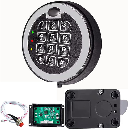 Fireproof Gun Safe Lock Replacement with Swing Bolt Lock, 5 User Code and 1 Master Code Chrome Electronic Digital Keypad Electronic Safe Lock for Safe Box Lock