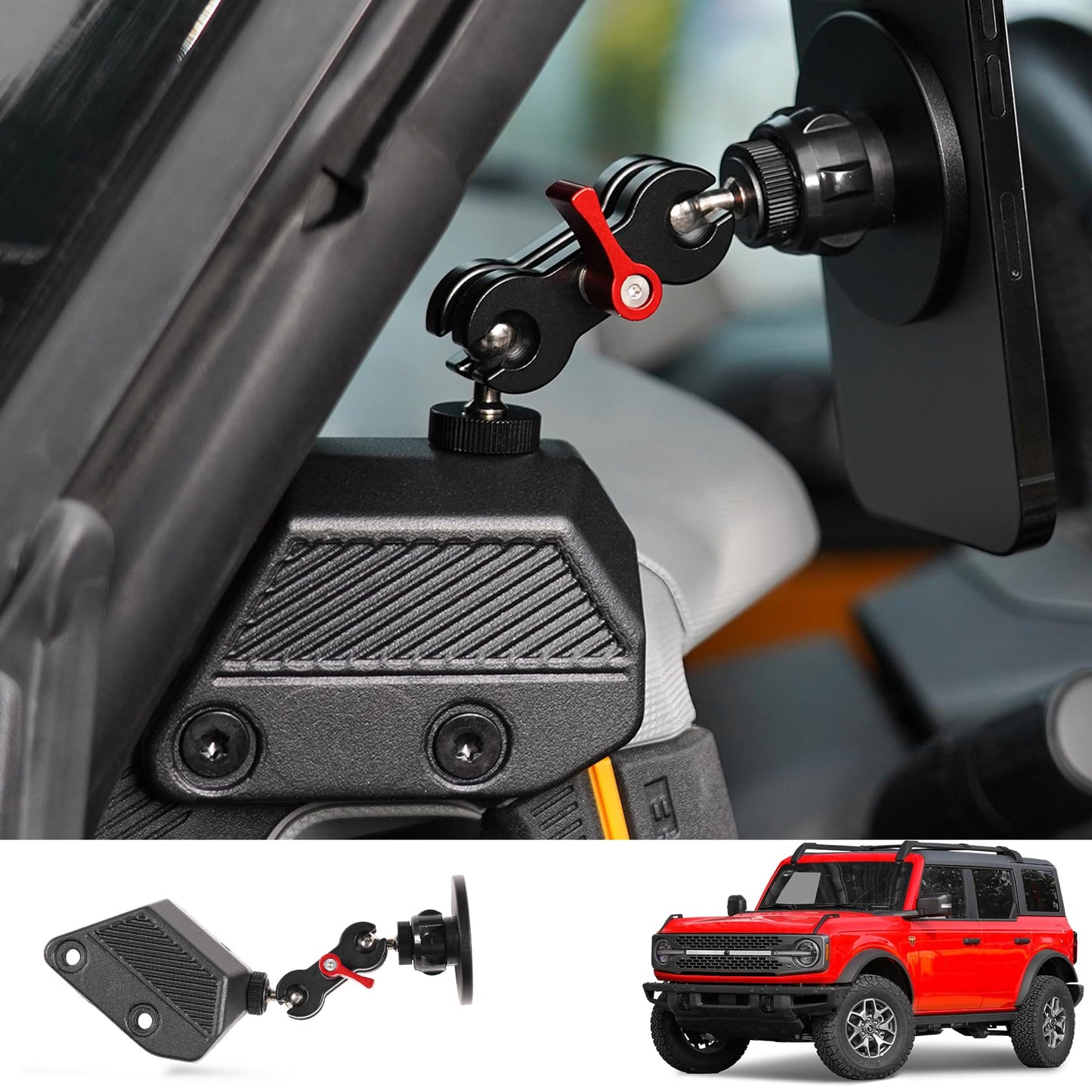 Mabett Magnetic Phone Holder for Ford Bronco 2021 2022 2023 2024, Adjustable Angles 360°Phone Holder Mount