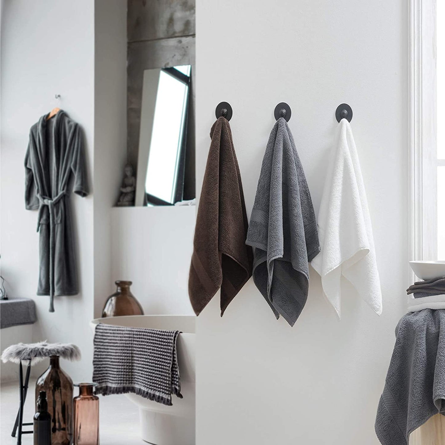 Simpli-Magic Cotton Bath Towels, 25”x50”, Gray, 6 Pack
