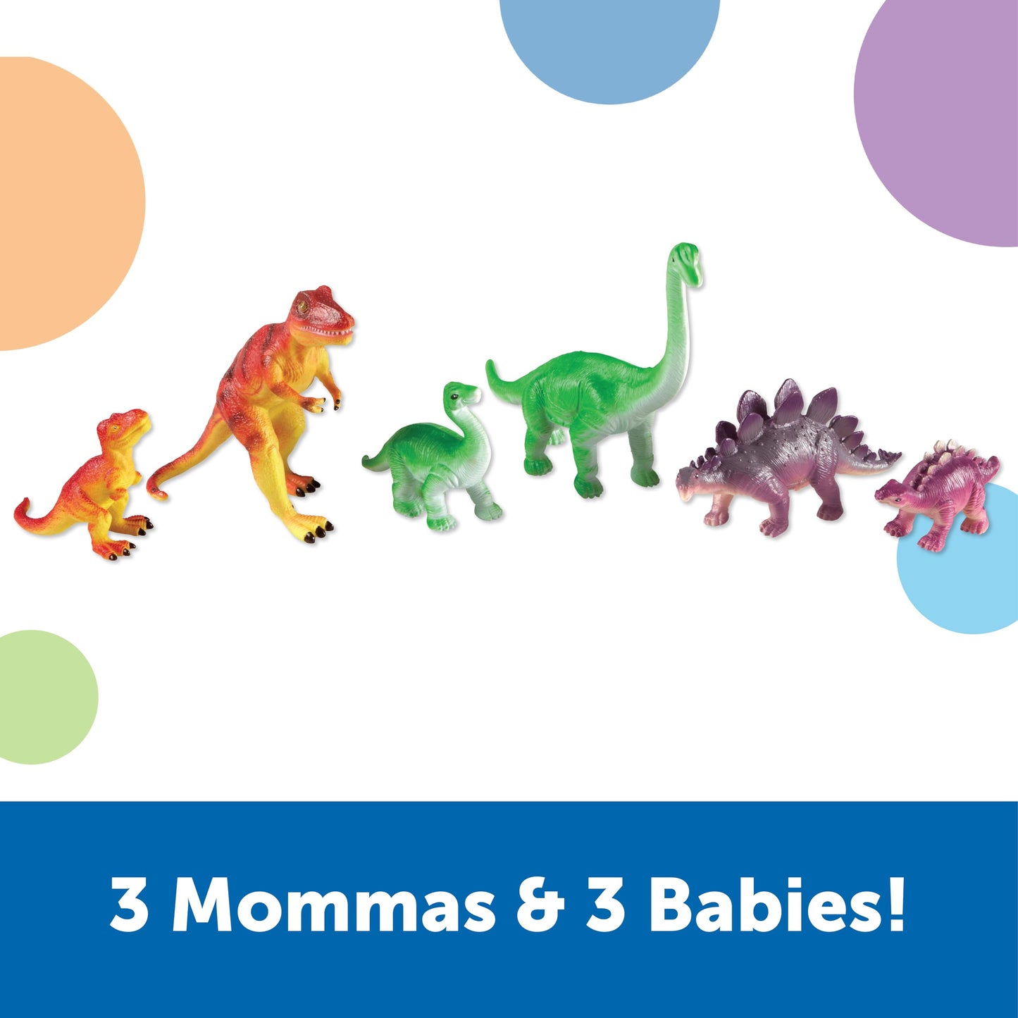 Learning Resources Jumbo Dinosaurs: Mommas and Babies Toy Set (6 Piece)