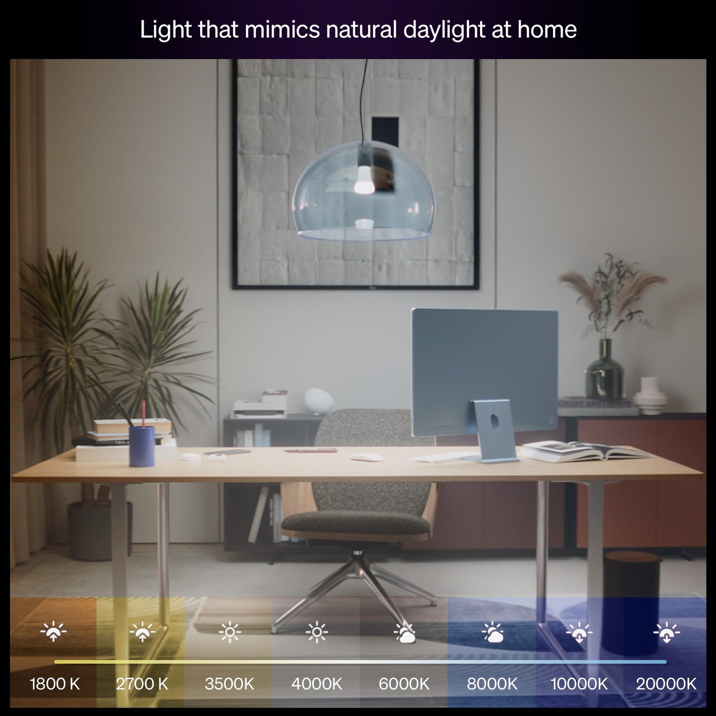 Philips Hue Smart LED A19 Bulb, White Ambiance, E26 Base, 9.5W, Full Spectrum Light 1000K-20000K, 1100 Lumens, Dimmable, Works with Alexa, Google, and Apple Home, 2pk