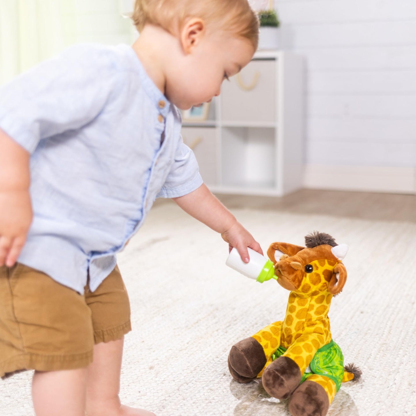 Melissa & Doug 11-Inch Baby Giraffe Plush Stuffed Animal with Pacifier, Diaper, Baby BottleToddler Animal Toys Ages 18+ Months