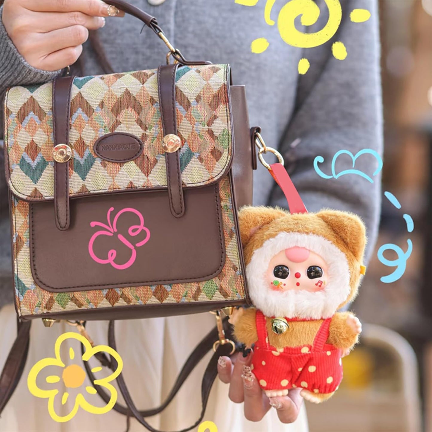 Baby Three Billionaire Lucky Cat Series Box Toy Cat Theme Mystery Box Plush Doll Plush Bag Pendant Charm Birthday Gift Random 1PC