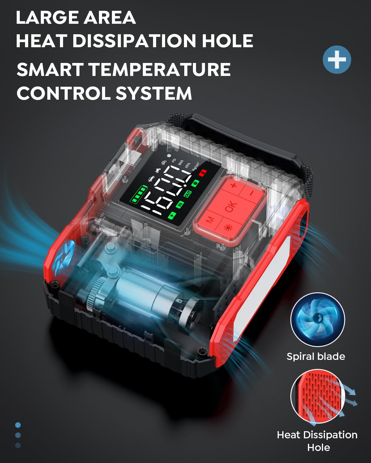 Car Jump Starter with Air Compressor, 160PSI 8000A Peak 26800mah (Up to All Gas or 12.0L Diesel Engine, 50 Times) Portable Jump Starter 12V Auto Battery Jump Pack Quick Charge