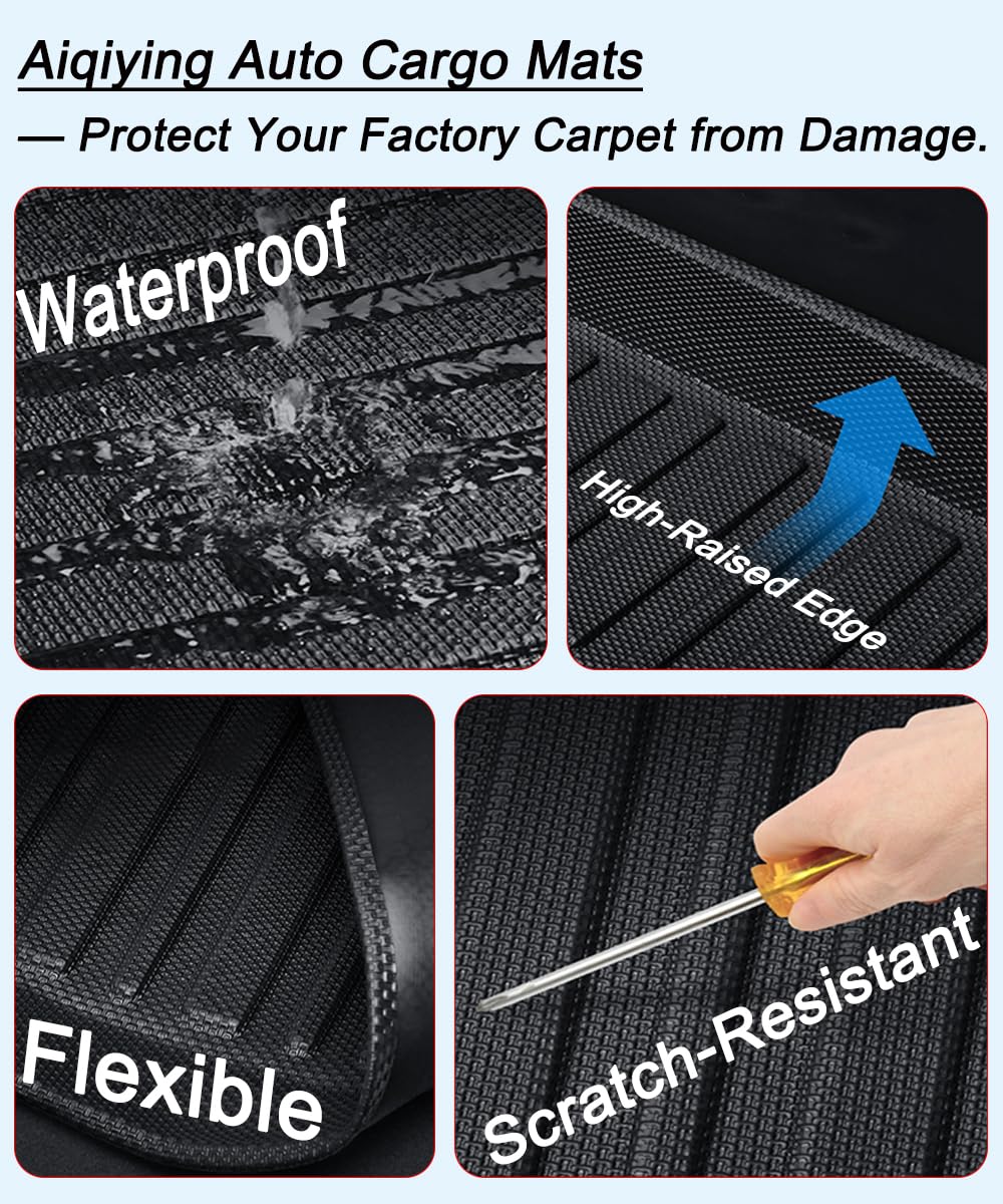 All Weather Rear Cargo Liners Trunk Tray Mats Protector Custom Compatible with 2018 2019 2020 2021 2022 2023 2024 2025 Toyota Camry, 3D Waterproof Durable Odorless Flexible Black TPO Accessories