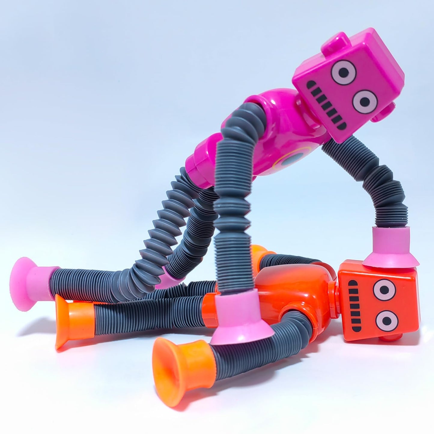 32 PCS Suction Cup Robot Toy,Shape Changing Telescopic Pop Tubes Autism Sensory Toy Kids Girls Boys Toddlers Adult,Funny Robot Action Figure Bendable Fidget Toy Gift Birthday Party Favors Christmas