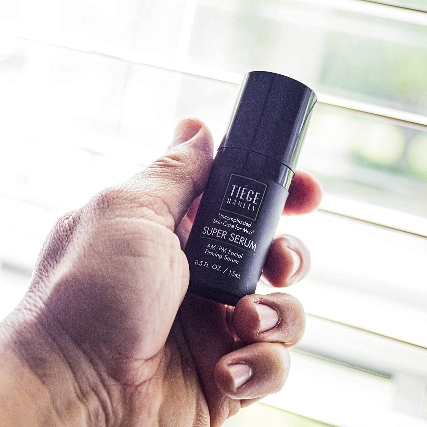 Tiege Hanley Morning and Night Facial Firming Serum (SUPER SERUM) and Eye Cream (EYES) for Men | Anti-Aging Pack | Sodium Hyaluronate and Retinyl Palmitate for Tighter, Smoother Skin | Caffeine to Fight Dark Circles | 0.5 ounces each