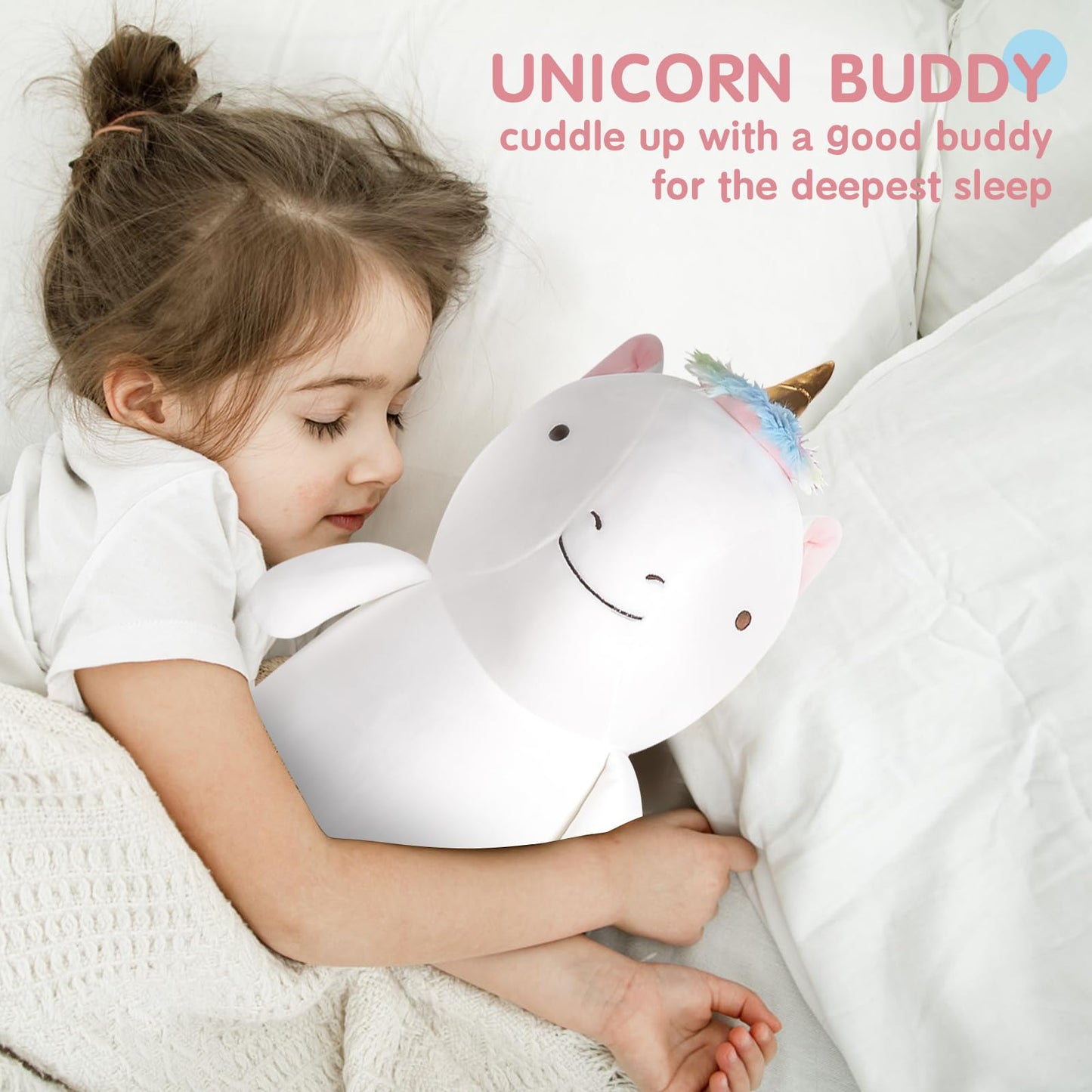 Tianmihou 36” Long Unicorn Plush Body Pillow, Cute Rainbow Unicorn Stuffed Animals, Unicor Squishy Soft Plushies Toy, Gifts for Kids Girls and Boys, Birthday, Valentine's Day