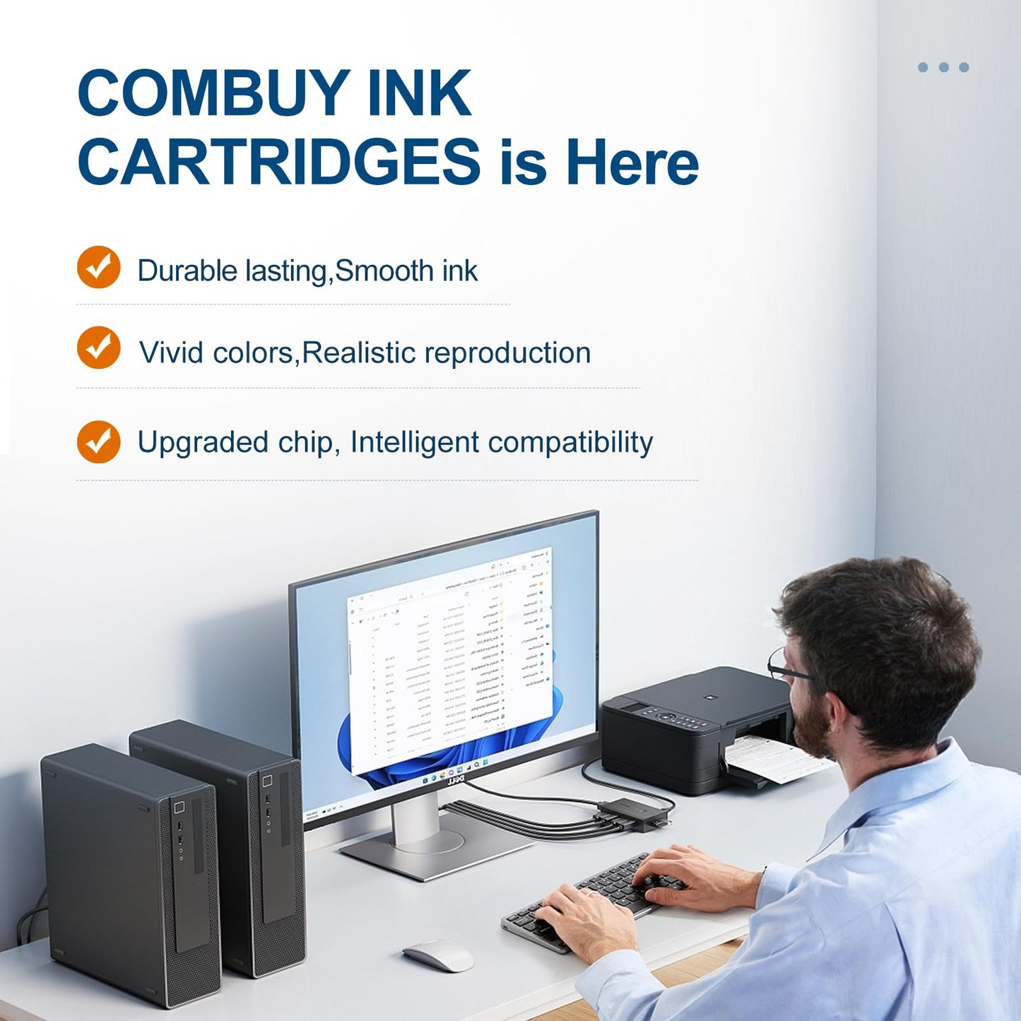 PG-240XL CL-241XL Ink Cartridges Compatible for Canon 240XL 241XL Combo Pack Work with PIXMA MG3620 MG3600 TS5120 MG3520 MG3220 MG2120 MG4220 MX392 MX452 MX522 Printer (1 Black,1 Tri-Color)