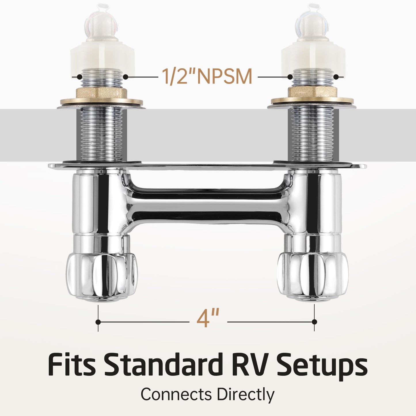 All Metal RV Shower Faucet with Hose and 2 Function Showerhead, KES No Leak Camper Shower Faucet Replacement, SUS 304 Handheld Holder Included, for RV, Travel Trailer, Motorhome, Chrome, XG6105-CH