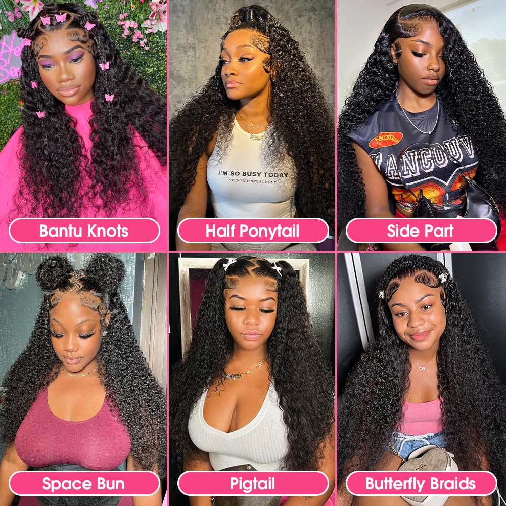 Newshion 13x6 Water Wave Lace Front Wigs Human Hair Pre Plucked Bleached Knots 180 Density Wet And Wavy Glueless Wigs Human Hair 18 Inch Hd Lace Frontal wig with baby hair