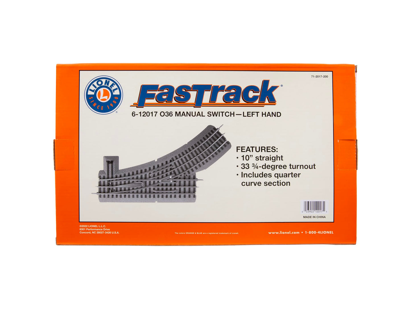 Lionel FasTrack 036 Manual Switch, Electric O Gauge, Left Hand, for 14 years old and up
