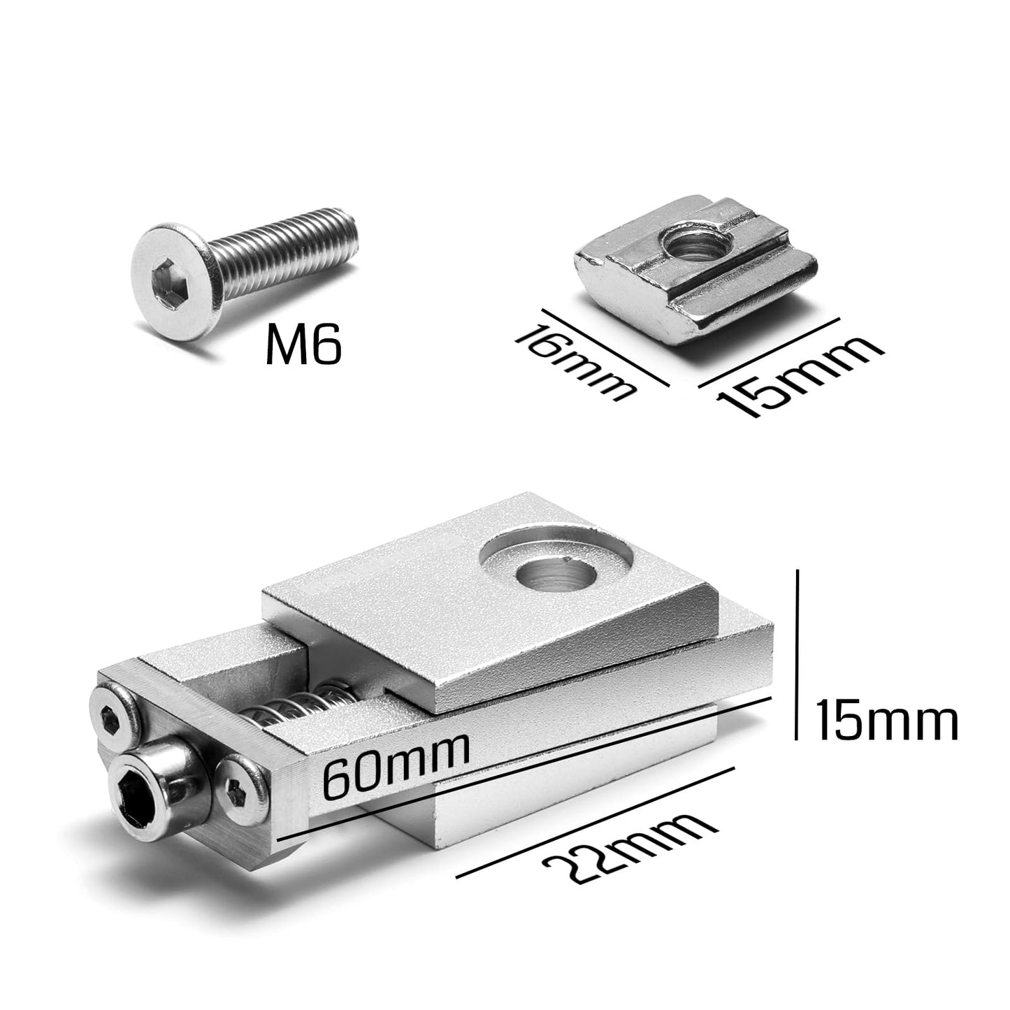 Genmitsu 4PCS Upgrade Aluminum Mini Vise Clamp Toe Clamp, for Woodworking & Metalworking Milling Project, Size 2.2" x 0.9" x 0.8" (56 x 22 x 21mm), Low Profile