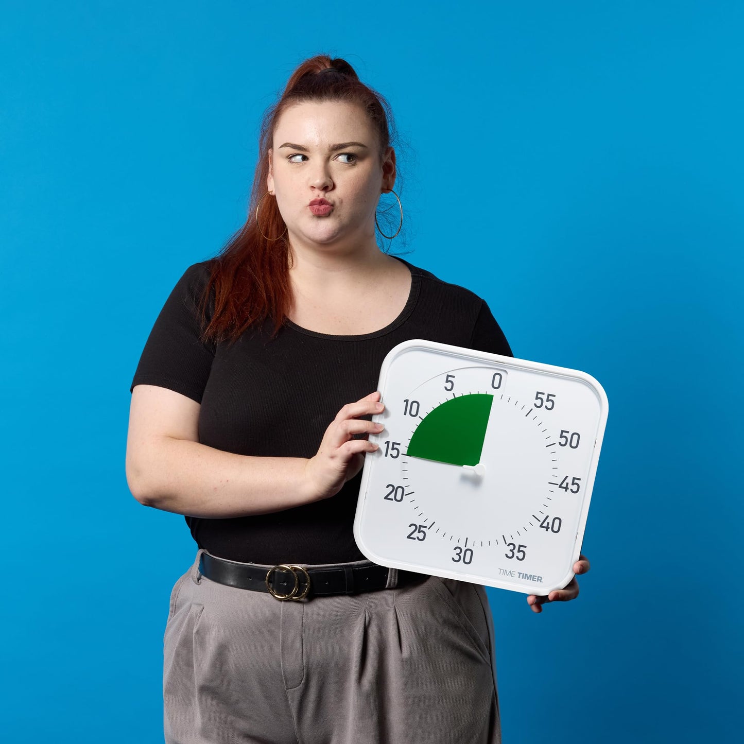 Time Timer Original 12" Visual Countdown Timer – Large 60-Minute Silent Classroom Visual Timer for SEL, Emotional Regulation, Focus, Calm Transitions, ADHD, Autism – (Green & White)