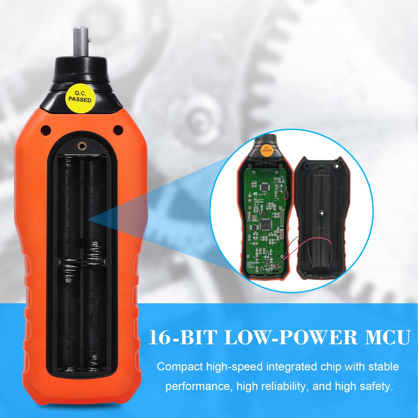 Protmex PT6208A Digital Contact Tachometer, Contact Measurement Speed Tach Meter, 50-19999RPM Speed Meter, Contact Tach RPM Meter with 100 Groups Data Logging, Data Hold, Max/Min/AVG, Backlight