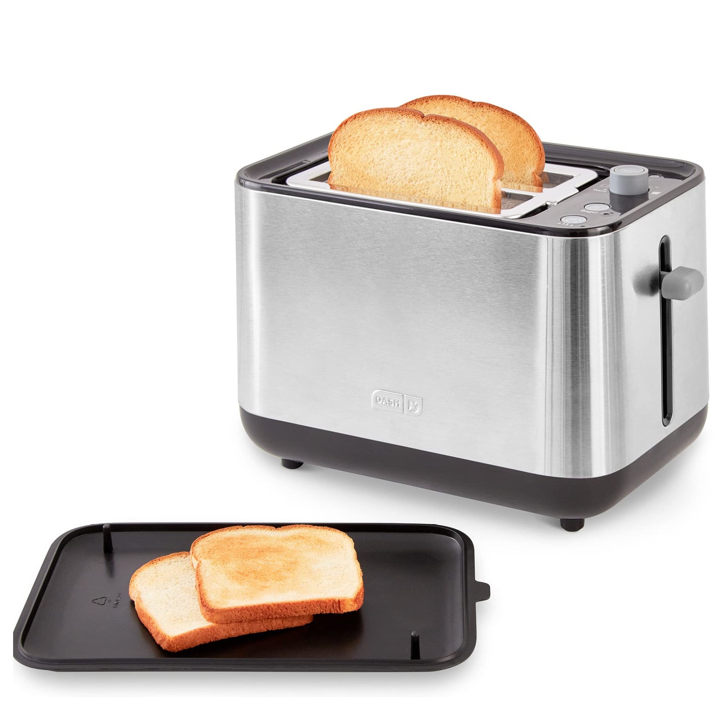 Dash SmartStore® 2-Slice Toaster - Five-Browning Levels, Extra-Wide Slots & Compact Size - Included Storage Lid - 1-Touch Bagel & 15-Second Functions - Black