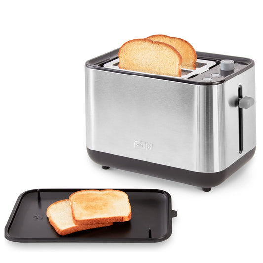 Dash SmartStore® 2-Slice Toaster - Five-Browning Levels, Extra-Wide Slots & Compact Size - Included Storage Lid - 1-Touch Bagel & 15-Second Functions - Black