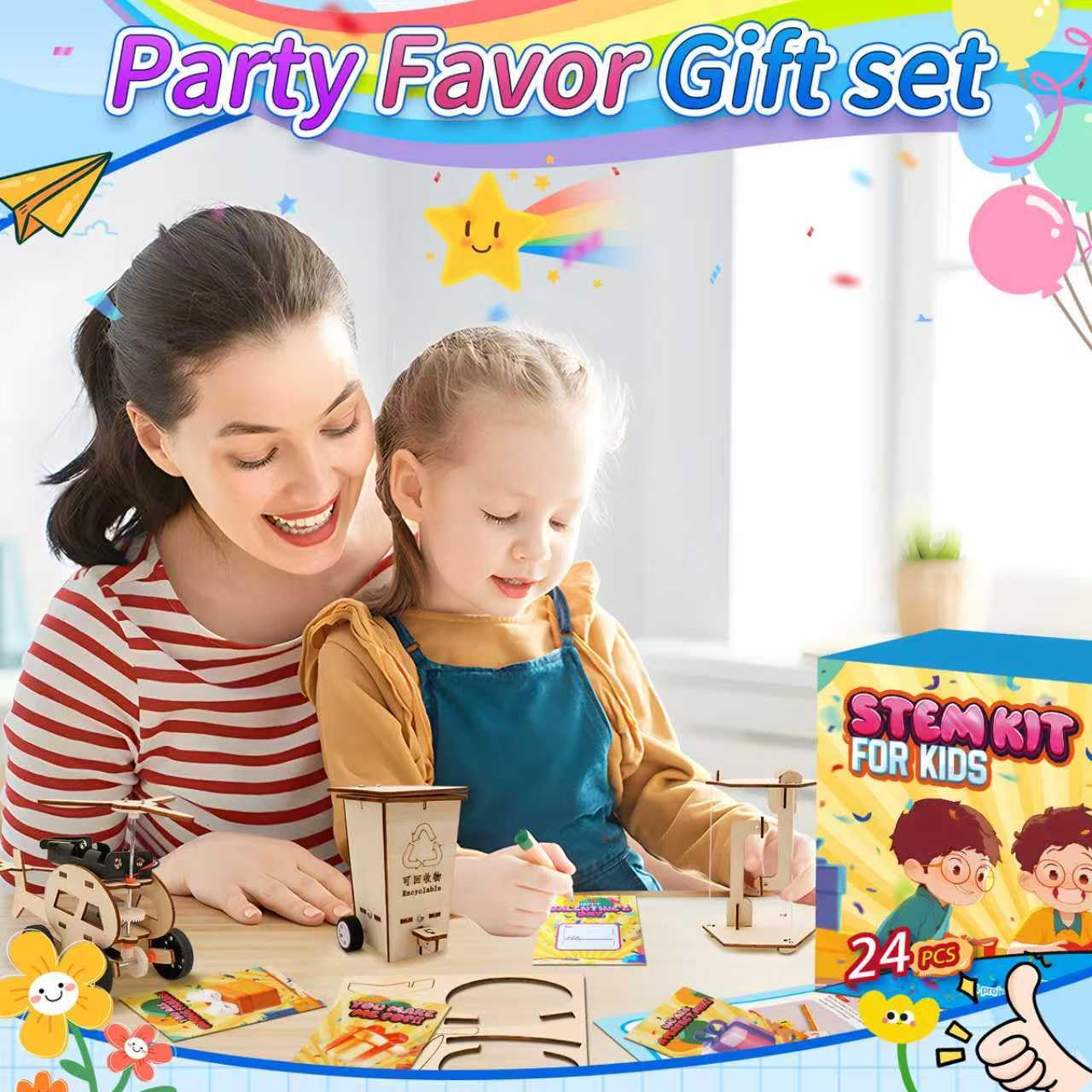 24 Pcs Halloween Party Favors for Kids Age 6-10, Treasure Box Toy Stem Kit Party Favors Science Kits for Boys girls STEM Toys for Kids Age 6 7 8 10 12 13 Classroom Giveaways, Carnival Prizes Toy, Birthday Treats, Party Supplies