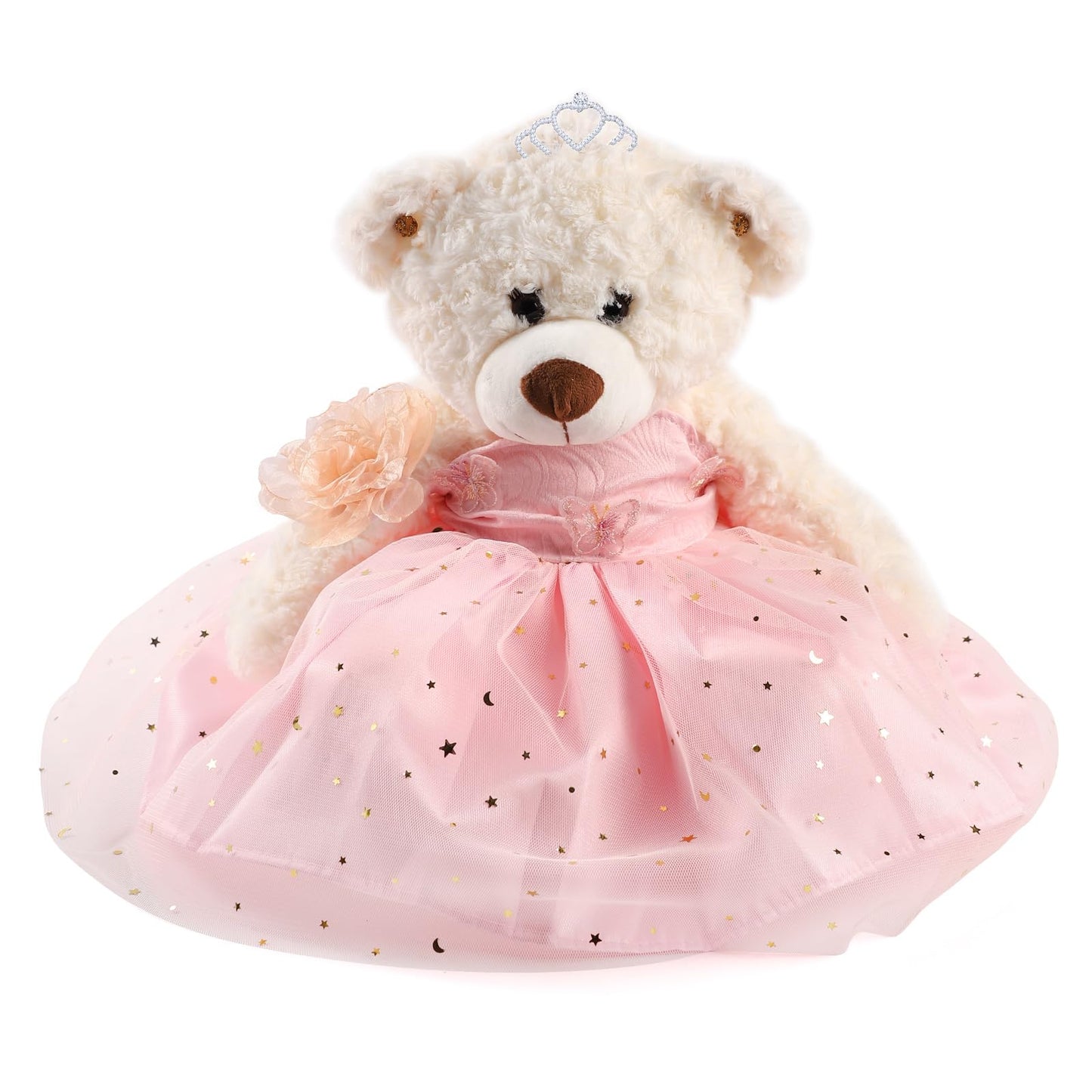 Cisina Quinceanera Doll Quince Teddy Bear with Dress,Quinceanera Decorations for Girls Gifts,OSO De Peluche para 15 Años Con Vestido,Centro De Mesa Muñecas para 15 Años Quinceañeras-Pink