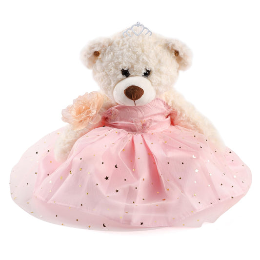 Cisina Quinceanera Doll Quince Teddy Bear with Dress,Quinceanera Decorations for Girls Gifts,OSO De Peluche para 15 Años Con Vestido,Centro De Mesa Muñecas para 15 Años Quinceañeras-Pink
