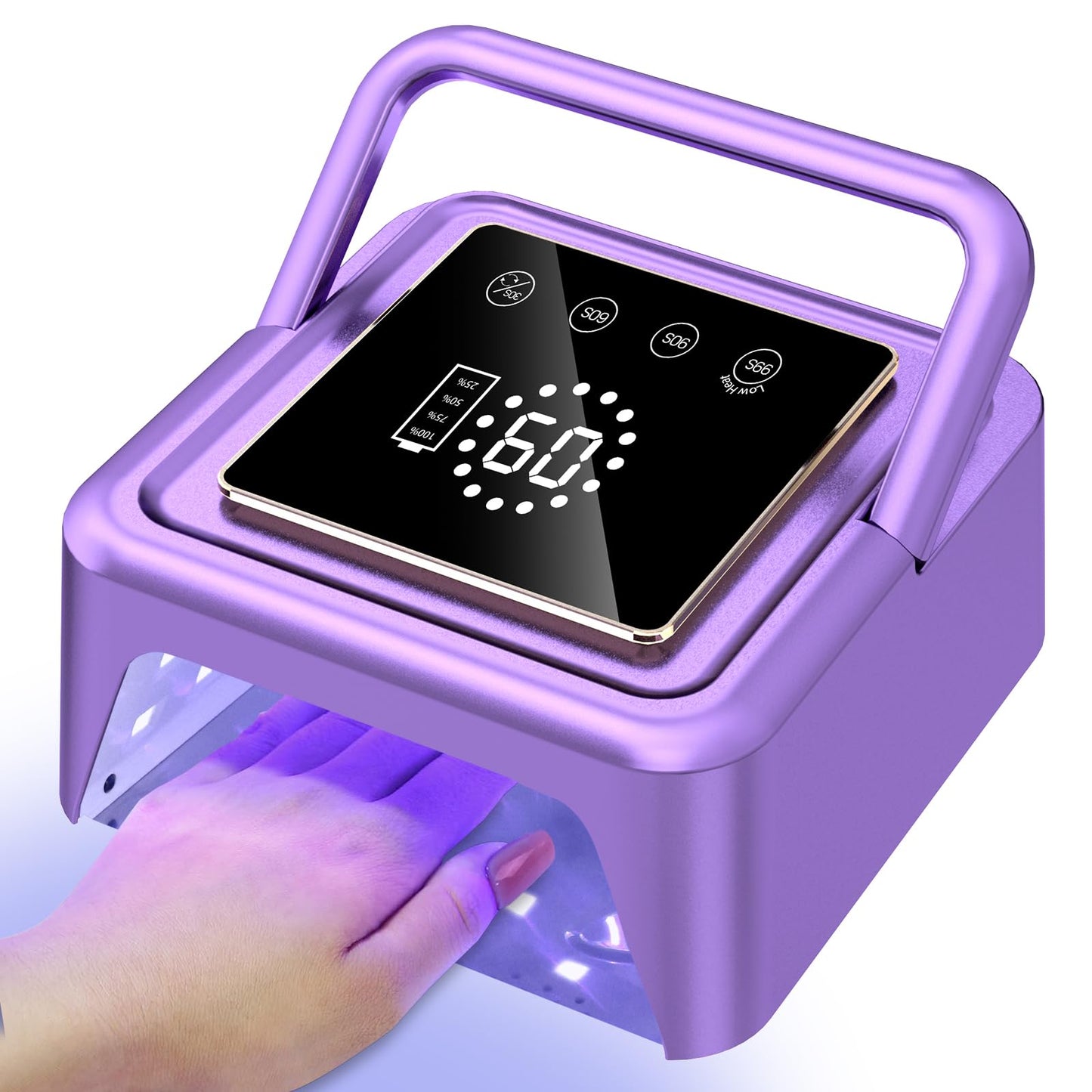 Subay UV Nail Lamp 108W, UV Light for Gel Nail Polish, Cordless LED Nail Lamp with 36 Beads & Touch Display, Nail Light with 4 Timer Mode & Auto Sensor, Fast Curing Nail Dryer for Salon & Home, Purple