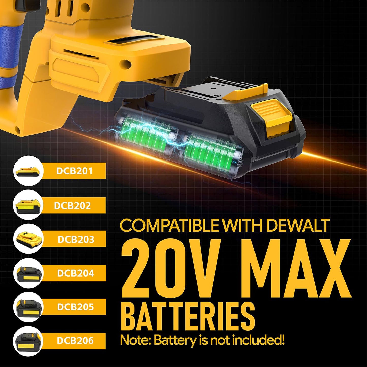 SDS Cordless Rotary Hammer Drill Compatible with Dewalt 20V Battery(NO Battery) Brushless Motor, Safety Clutch, 4 Functions with 5 Drills and Carrying Bag for Concrete/Masonry/Wood/Metal