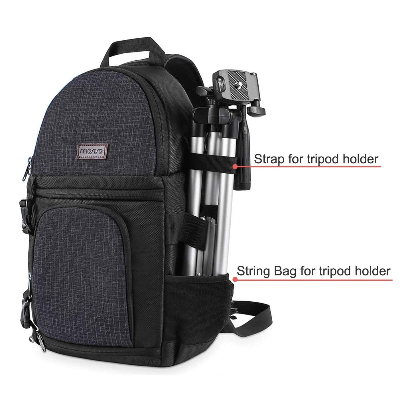 MOSISO Camera Sling Bag, DSLR/SLR/Mirrorless Camera Backpack Case Shockproof Photography Backpack with Tripod Holder & Removable Modular Inserts Compatible with Canon/Nikon/Sony/Fuji, Black