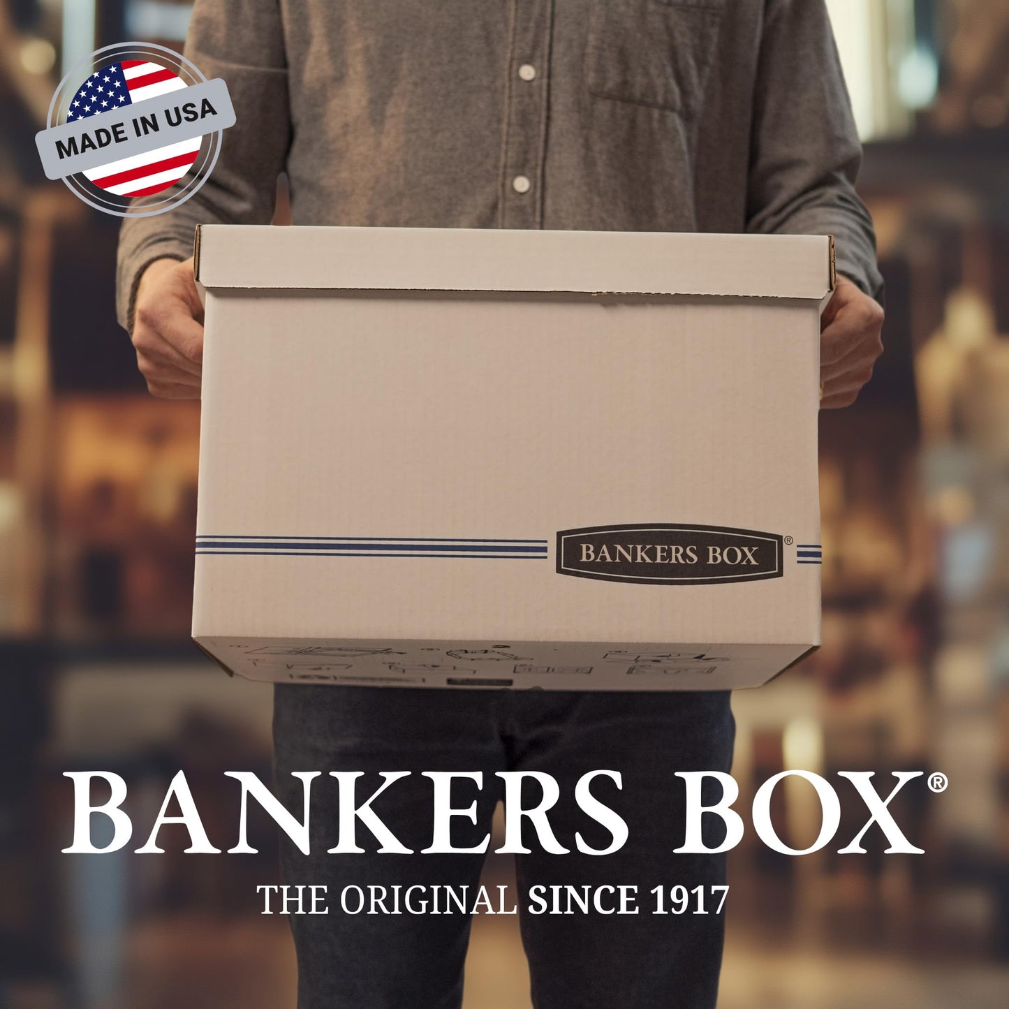 Bankers Box 12-Pack Basic Duty File Storage Boxes with Lids, Letter/Legal, STOR/FILE, (00703)
