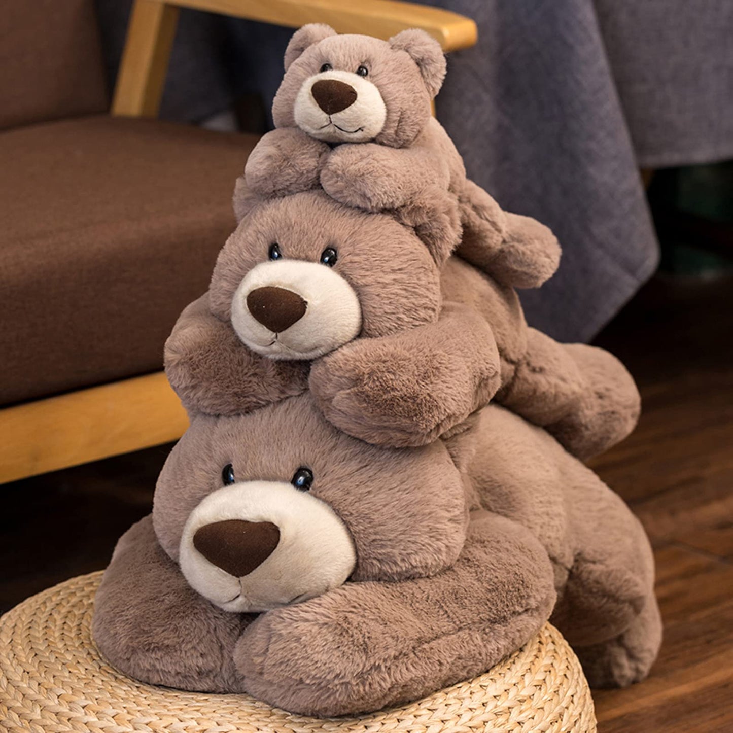 Weighted Stuffed Animals, Weighted Bear Stuffed Animal Toy Cute Black Bear Plush Pillow Weighted Plush Animals Toy, 11.8"
