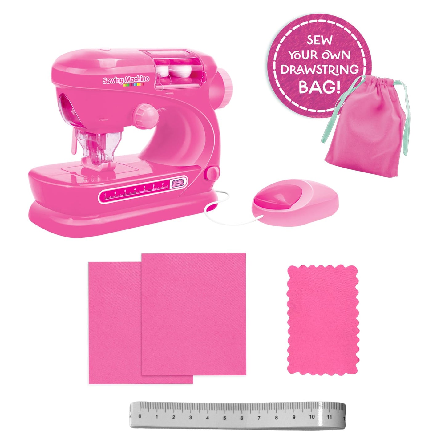 Anker Play 500659/DOM Starter Sewing Machine for Kids with Ruler and Needle, 6 Pieces, Multicolor