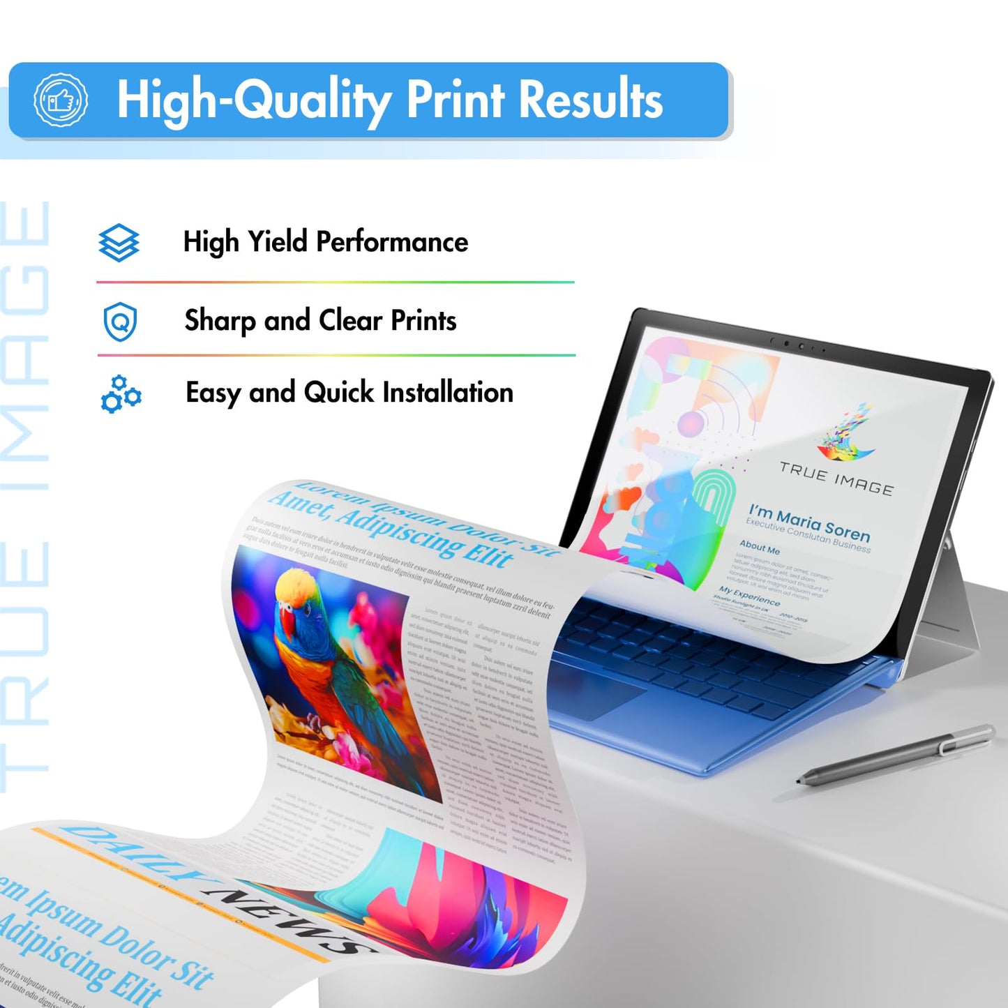 TRUE IMAGE Compatible Toner Cartridge Replacement for HP 49A Q5949A 53A Q7553A 49X Q5949X for HP Laserjet 1320 Toner Cartridge 1320n 3390 1160 1320tn 1320nw 3392 P2015 P2015dn Printer (Black, 2-Pack)