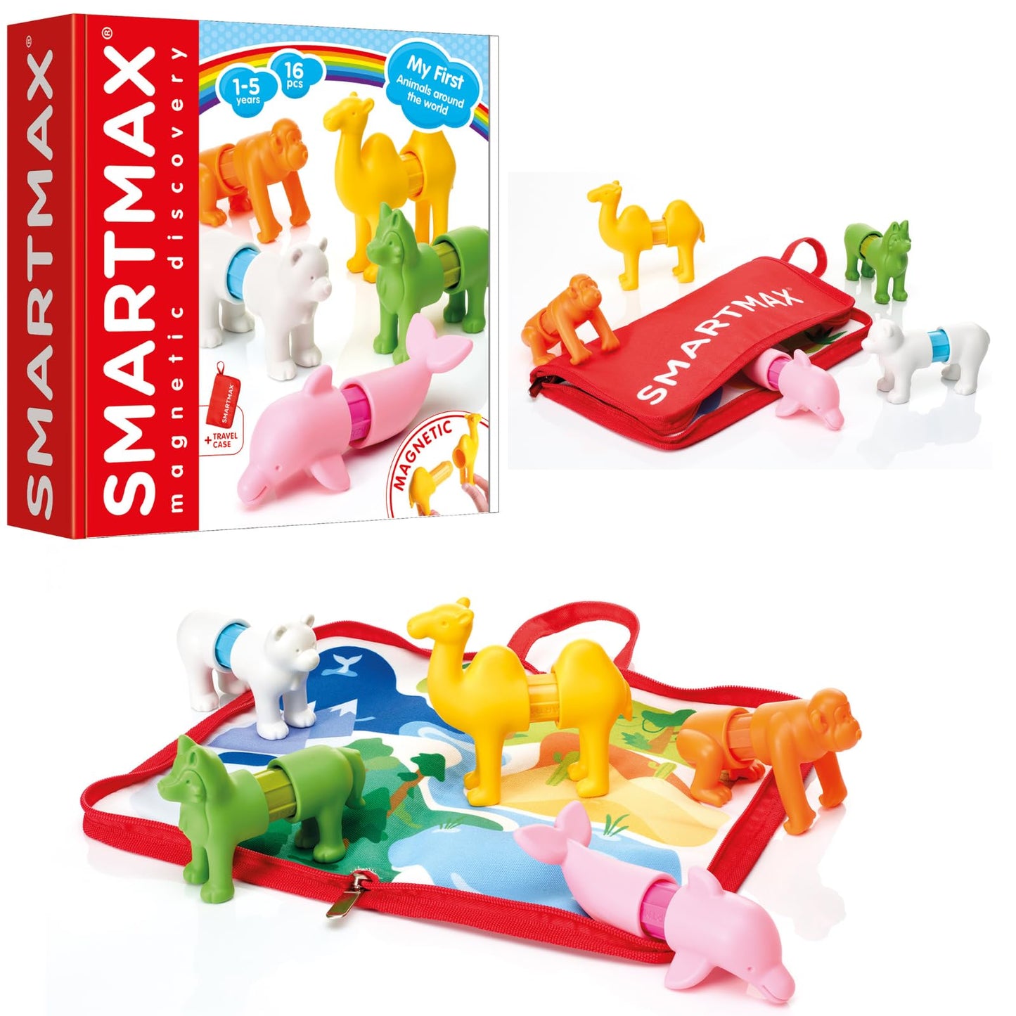 SmartMax My First Animals Around The World STEM Magnetic Building Set for Kids Ages 1-5