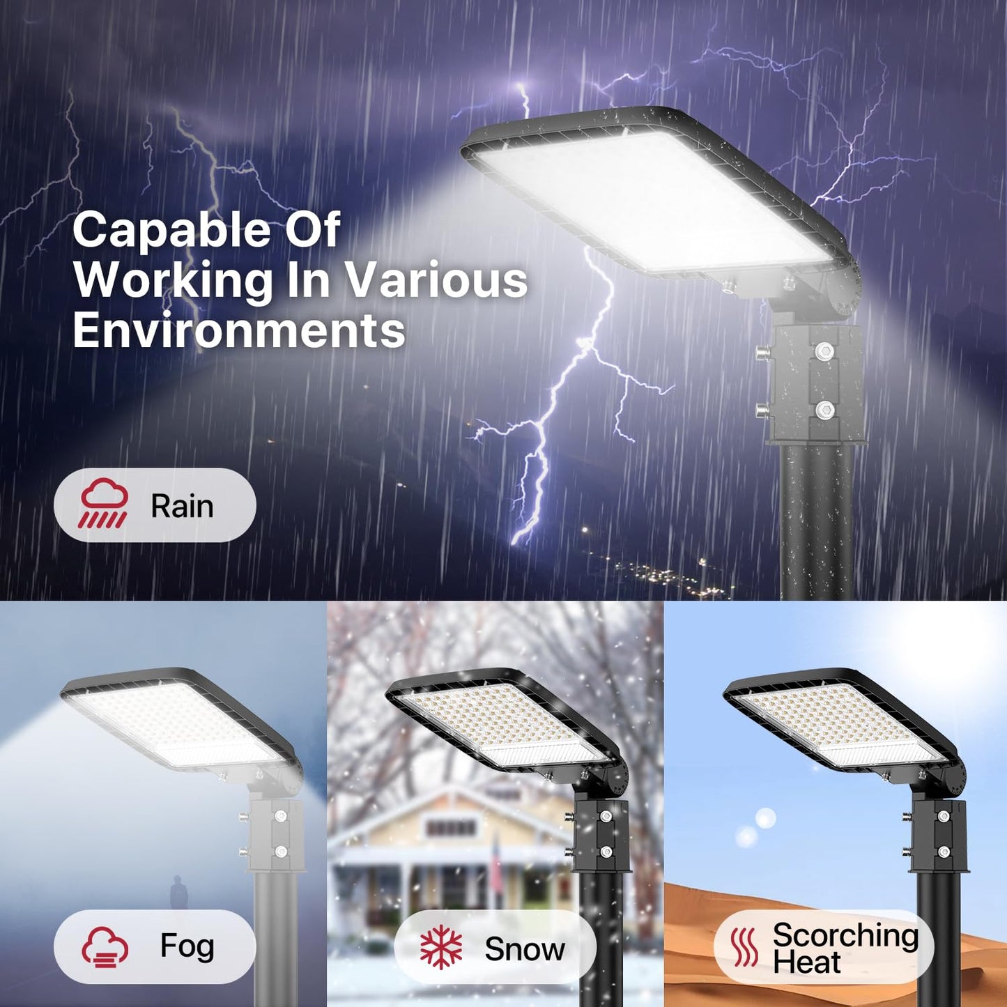 LED Parking Lot Lights Outdoor Pole Mount, 150W LED Shoebox Light with Dusk to Dawn Photocell 120V LED Outdoor Lighting Exterior Flood Light Commercial Outside Light IP65 Waterproof for Yard Garage