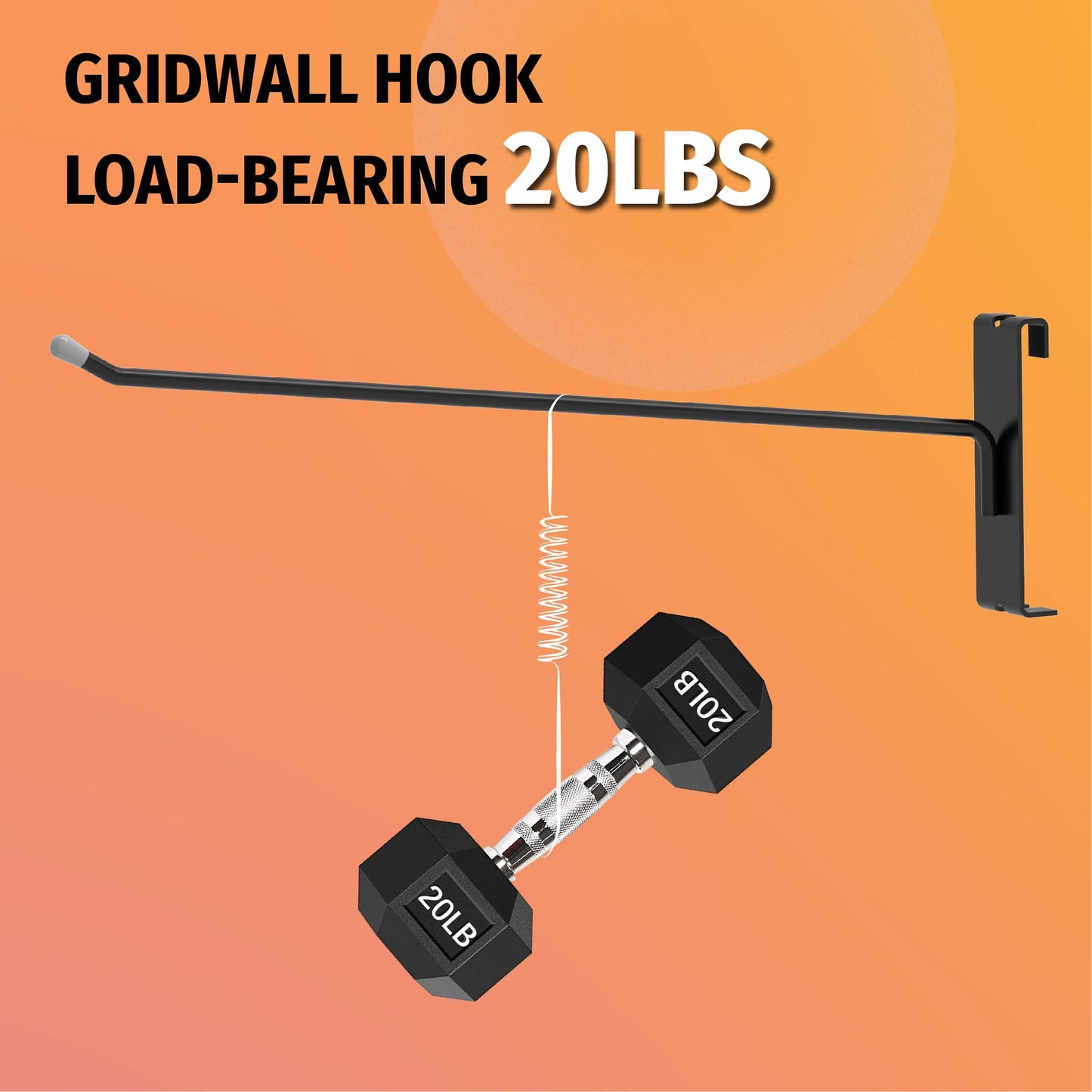 HUHOLE Gridwall Hooks 12 Inch, Black Grid Wall Hook for Grid Wall, 32PC, Hooks for GridWall Panel