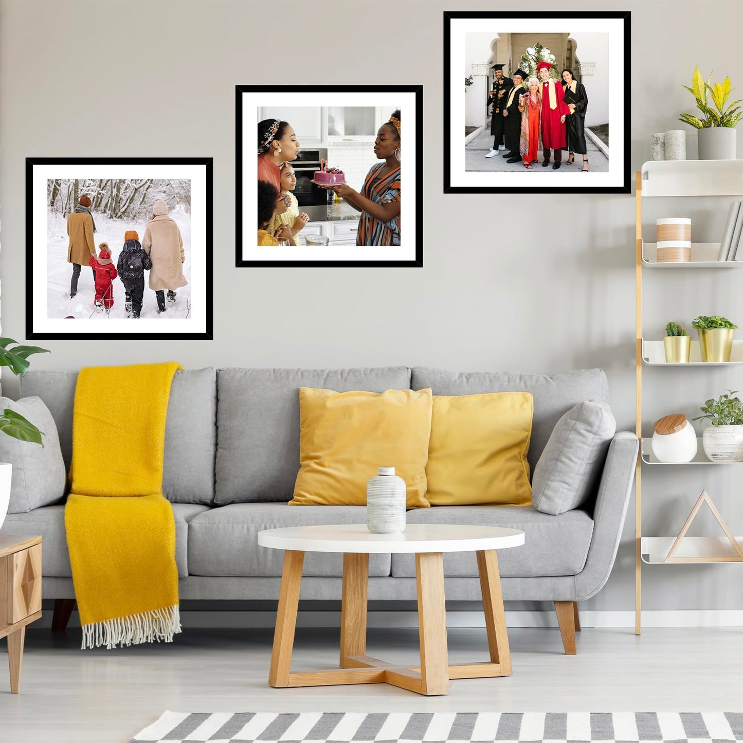 JCJMY 30x30 Picture Frame Black with 24x24 Mat, Display Photo 24x24 with Mat or 30 x 30 Without Mat, Wall Hanging Large 30x30 Poster Frame with Shatter Resistant Plexiglass, Black
