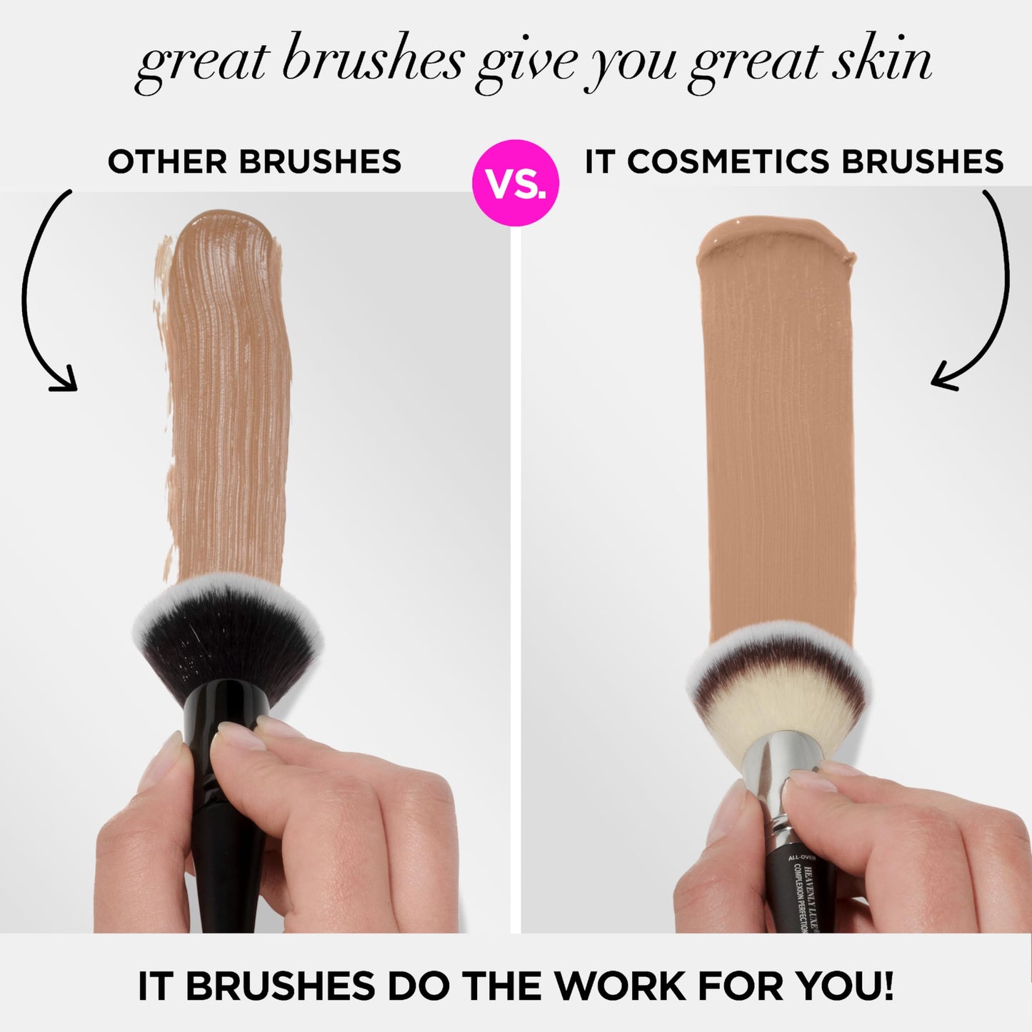 IT Cosmetics Heavenly Luxe Complexion Perfection Brush #7 - Foundation & Concealer Brush in One - Soft Bristles - Pro-Hygienic & Ideal for Sensitive Skin Multicolor