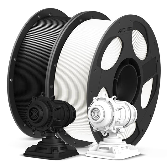 ANYCUBIC PLA Plus (PLA+), 3D Printer Filament 1.75mm Bundle, High Toughness, Dimensional Accuracy +/- 0.02mm, Print with Most FDM 3D Printers, 1KG Spool, 2kg, Black + White