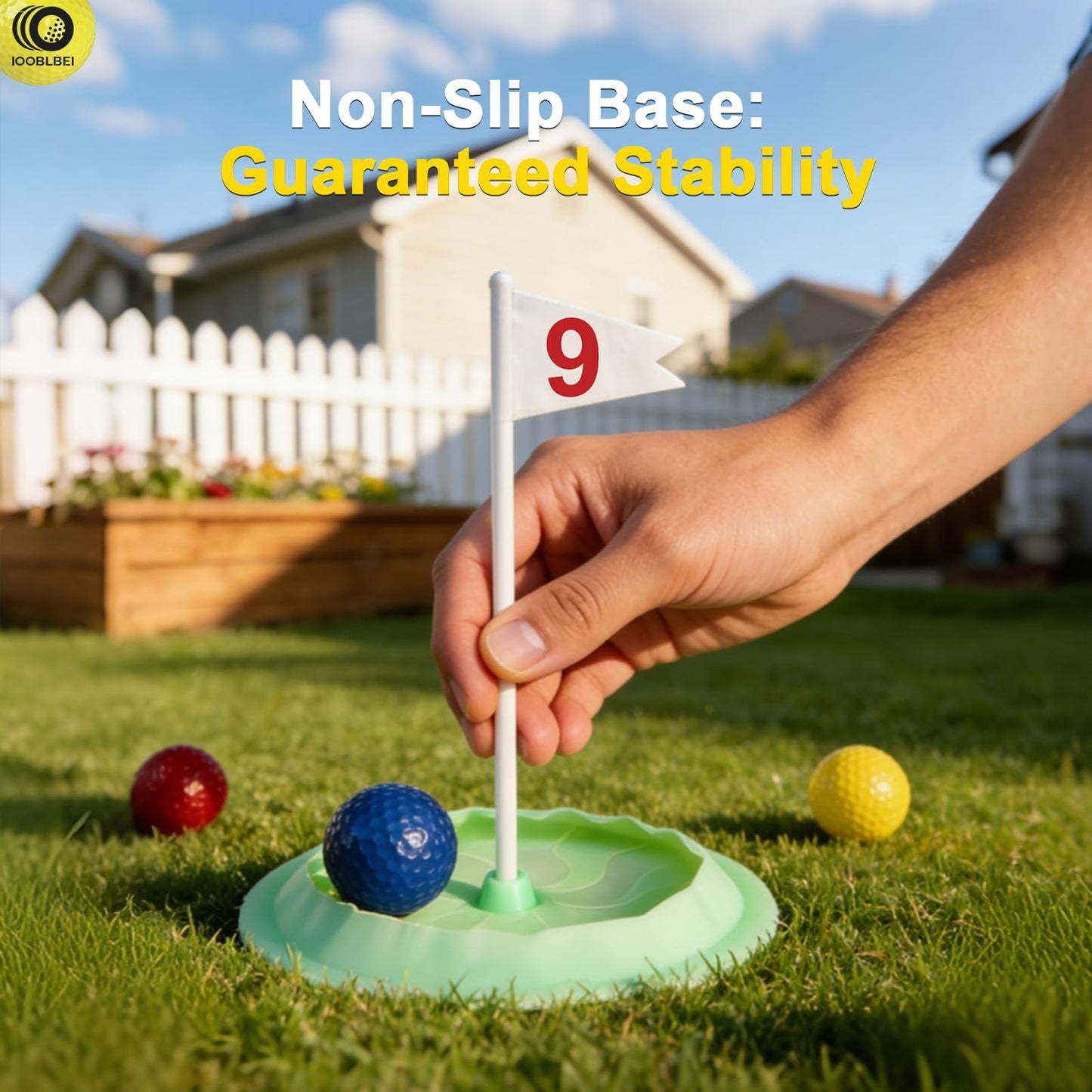 IOOBLBEI Mini Golf Game Putting Chipping Game Set - Build Your Own Course at Home Indoor Outdoor, Includes 9 Holes, 4 Balls, Dry-Erase Scoreboard with Pens, Family Party Garden Golfs for Adults Golfer