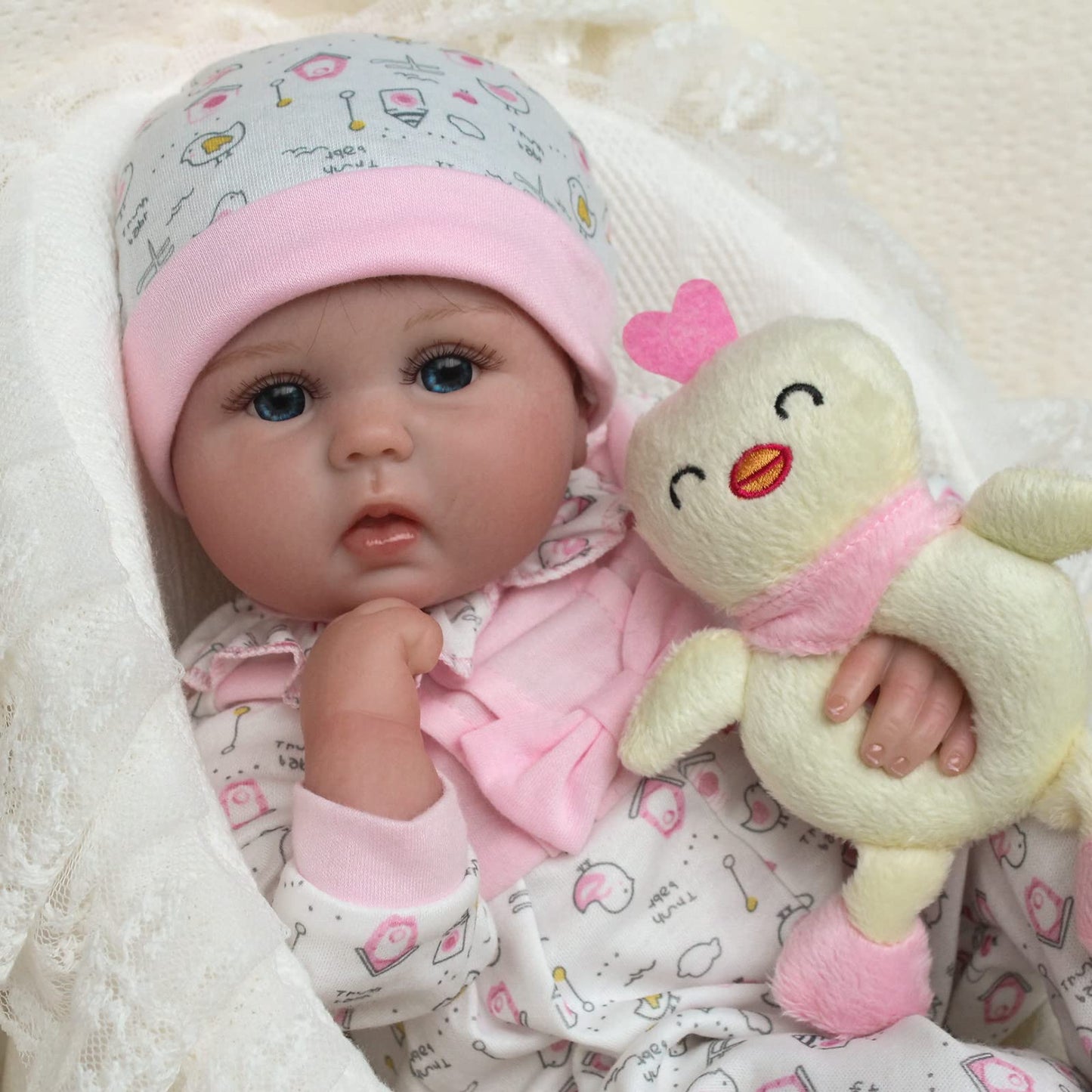 Kaydora Reborn Baby Doll - 16 Inch Realistic Newborn Girl, Lifelike Silicone Doll with Soft Weighted Body, Kids Gift Box for 3+