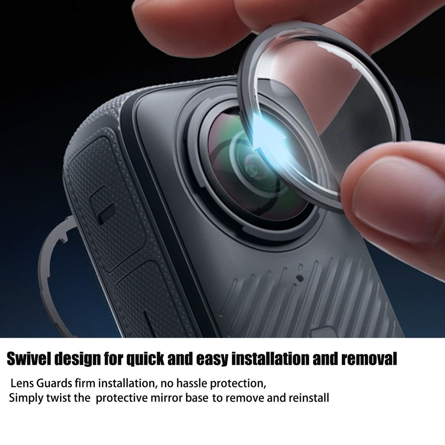 OGITBIO Premium Lens Guards for Insta360 X4, Upgraded Optical Performance Scratch-resistant Higher Transparency Tempered Glass Lens Protectors 10H Hardness