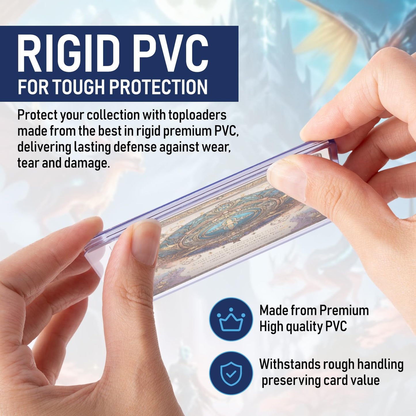 Premium Seamless 20PT - 360PT Top Loaders for Cards | Top Loader Card Holder, Baseball Card Sleeves Hard Plastic, Hard Trading Cards Sleeves, TCG Sports Sleeve Hards, Toploader Clear Plastic Holder.