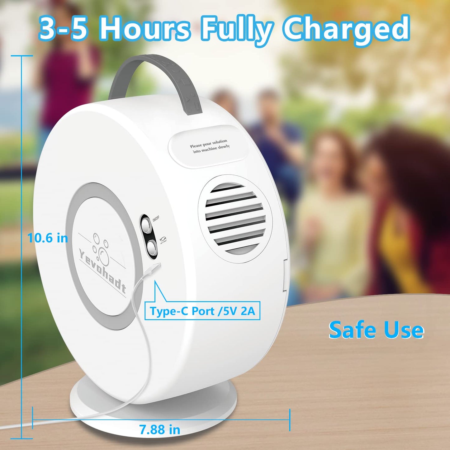 Bubble Machine for Kids Toddlers,Automatic Bubble Blower Rechargeable, 90° 360° Auto Rotatable Portable Bubble Maker Electric Bubbles Toy for 3 4 5 6 7 8 Year Old, Outdoor Wedding Party Gifts