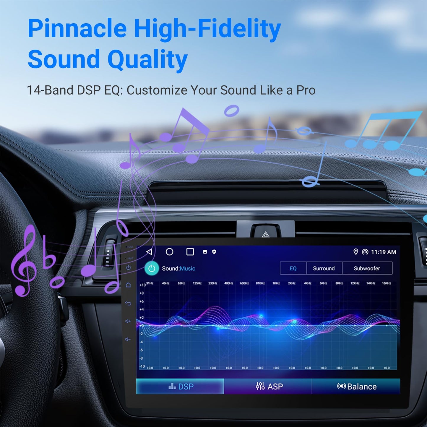 Haudio Car Accessories 7" HD Double Din Car Stereo with Carplay & Android Auto, 2+64G CarAudio Receivers Featuring Voice Control, Backup Camera,Bluetooth, GPS Navigation, Built-in 14Band DSP EQ